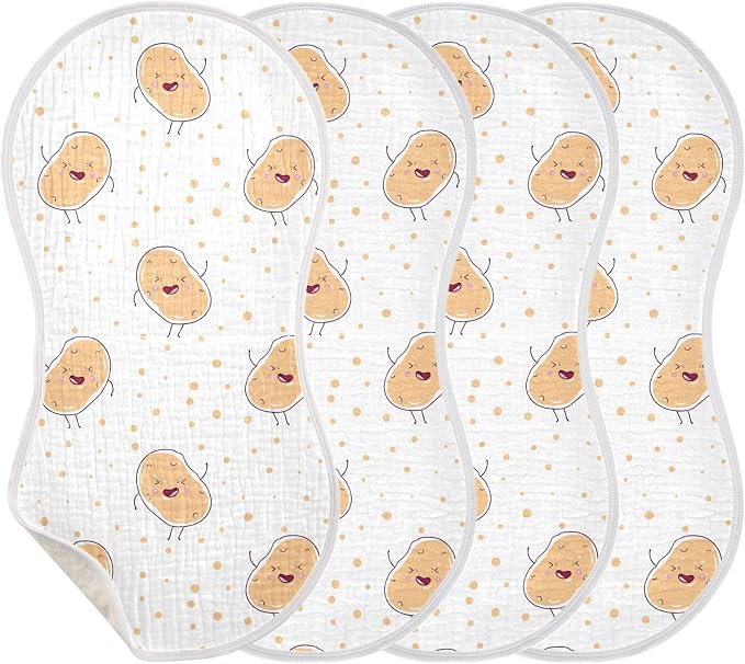 vvfelixl Kawaii Potatoes Burp Cloths for Baby Boy Girls Baby Washcloths Burp Rags 1 Pack