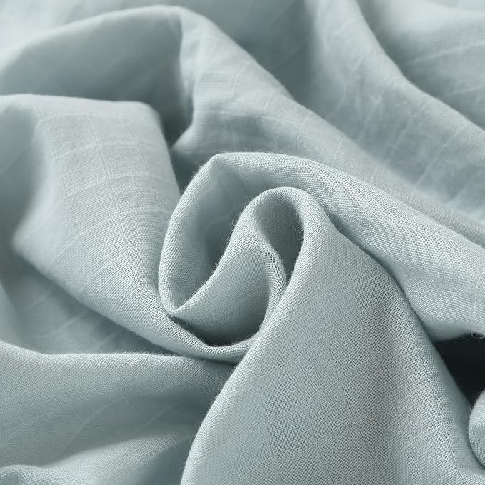POMISO Muslin Swaddle Blankets for Boys & Girls, Newborn Receiving Blankets, 4 Pack Soft Breathable Baby Swaddles, Large 47x47 Inches, Grey Blue White Green
