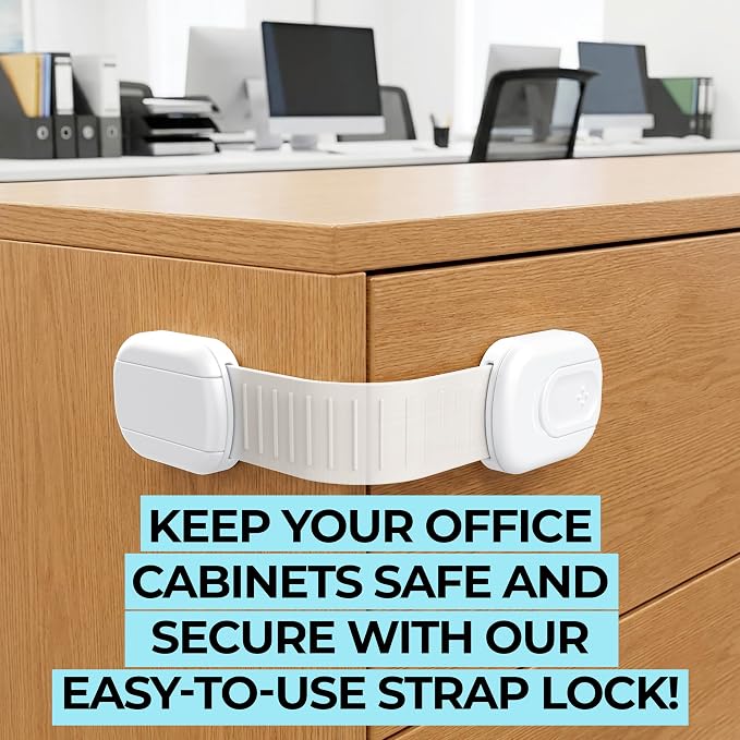 Fridge Strap Lock for Kids (8 Pack) Child Proof Fridge Locks with Strong 3M Adhesive, Baby Proof Refrigerator & Cabinet Safety Locks for Toddlers and Adults
