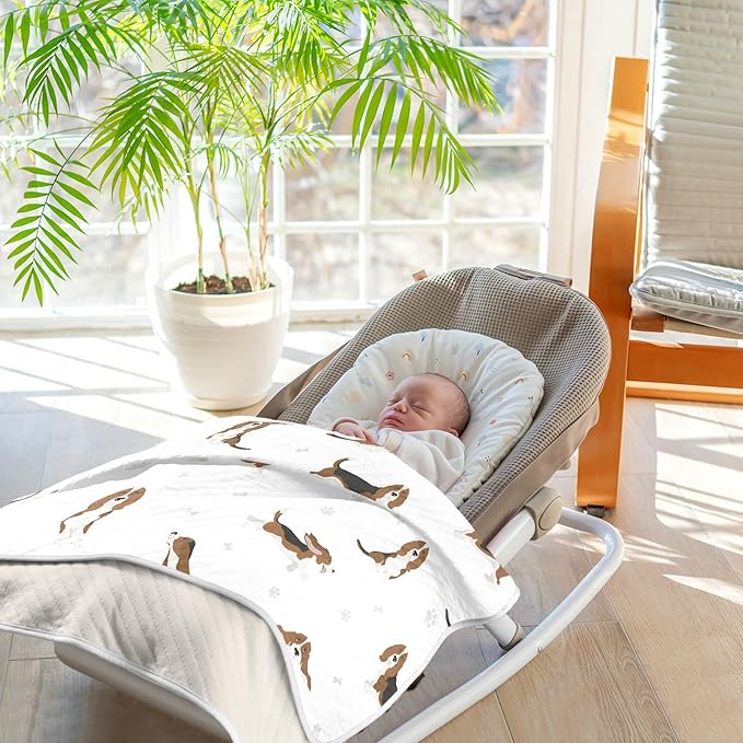 Ollabaky Basset Hound Dog Baby Blanket for Boys Girls Cotton Throw Blanket Swaddle Blanket for Crib Stroller Nursery Receiving Blanket Infant Toddler Unisex 30"x40"