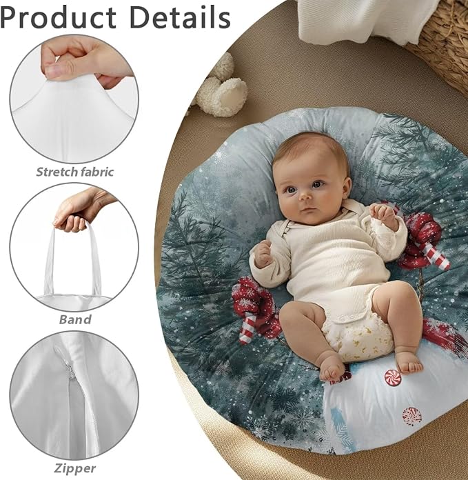 Christmas Snowman Nursing Pillow Cover Womens Breastfeeding Pillow Cover for Baby Snug Fits Newborn Nursing Pillow Case Super Soft Breathable Pillowcase Pillow Not Included