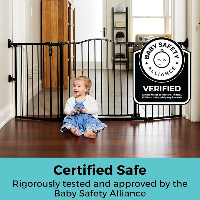 Toddleroo by North States - 6-Bar Extension for Deluxe Décor Gate: 15 Inch Baby Gate Extension - Add Up to 6 Extenders - Black