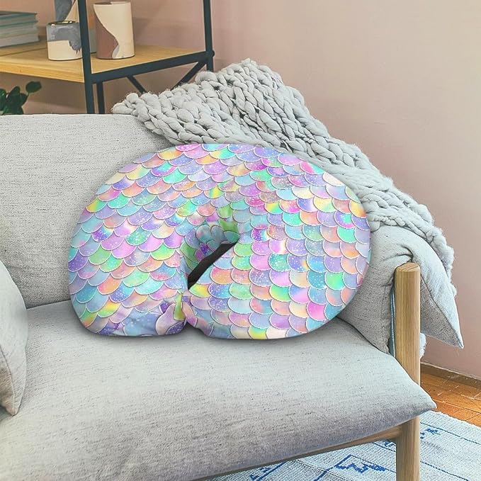 Mermaid Nursing Pillow Cover, Breastfeeding Pillows Covers, Snug Fits Nursing Pillow Slipcovers for Boys Girls, Soft and Comfy