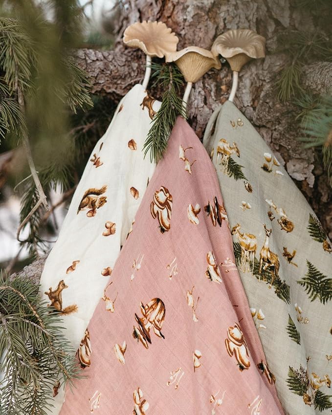 Milkbarn Baby Swaddle Blanket - Soft & Gentle 100% GOTS-Certified Organic Cotton - Nursery Swaddling Blankets for Boys and Girls, Forest Party