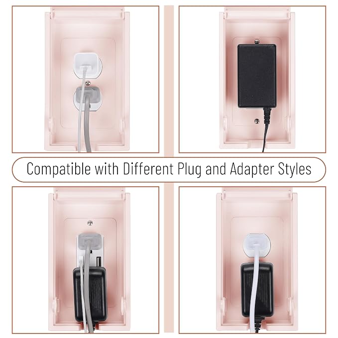 Bates - Baby Safety Outlet Cover Box, Pink, Outlet Covers Baby Proofing, Plug Covers Baby Proofing, Baby Outlet Cover, Socket Covers Baby Proofing, Baby Outlet Covers Baby Proof, Outlet Box Cover