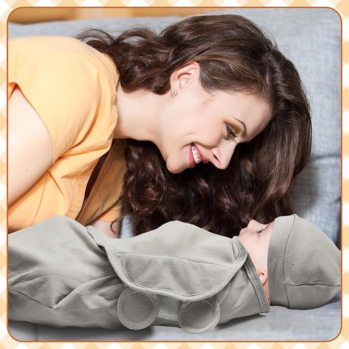 Ramede 6 Pack Swaddle Blanket with Hats for Baby Girl Boy 100% Cotton Swaddles 0-3 Months, Adjustable Breathable Skin Friendly Receiving Blanket Wrap, Essential for Newborns(Boho,Multicolor)