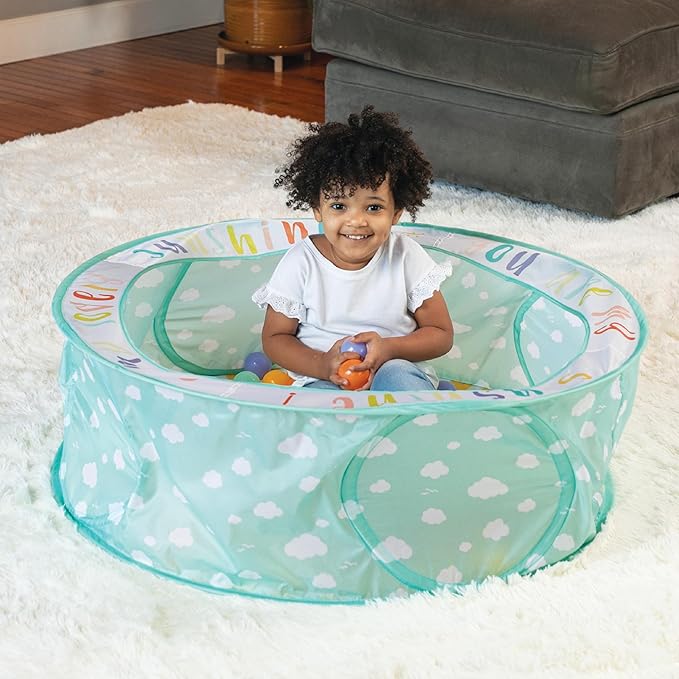 Infantino Pop-Up Ball Pit, 50 Colorful Balls, Easy Setup & Storage, 35" Spacious Play Area, Bright & Colorful Design, Includes Storage Bag