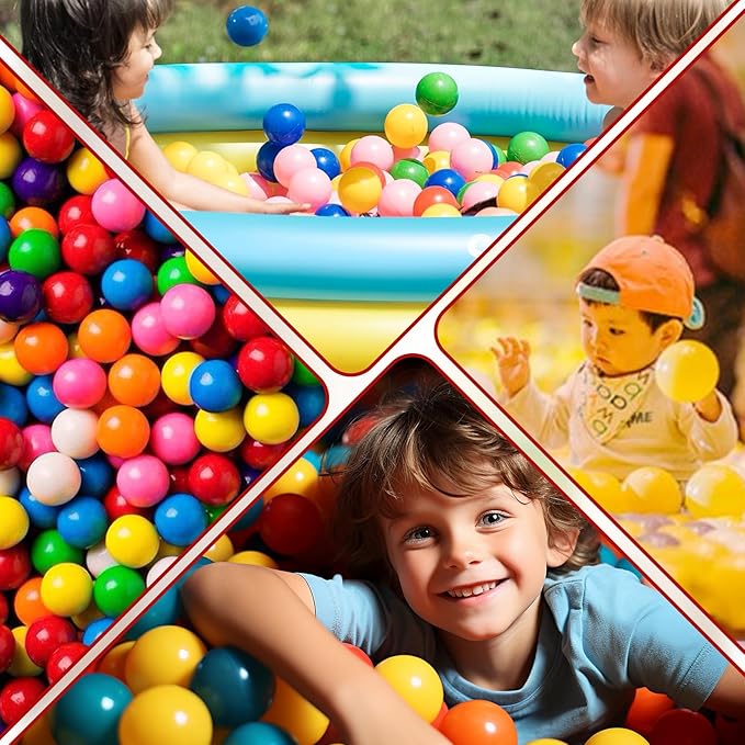 Ball Pit Balls for Toddlers 1-3, 500pcs Crush Proof Plastic Balls for Girls Ball Pit, BPA Free Non-Toxic Play Balls for Baby Pool, Playhouse, Tent, also for Dogs & Pets, 7 Color Rainbow Colors