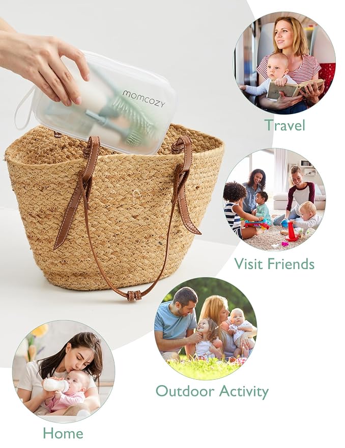 Momcozy Bottle Brush Kit Green & Momcozy Bottle Brush Cleaning Fluid