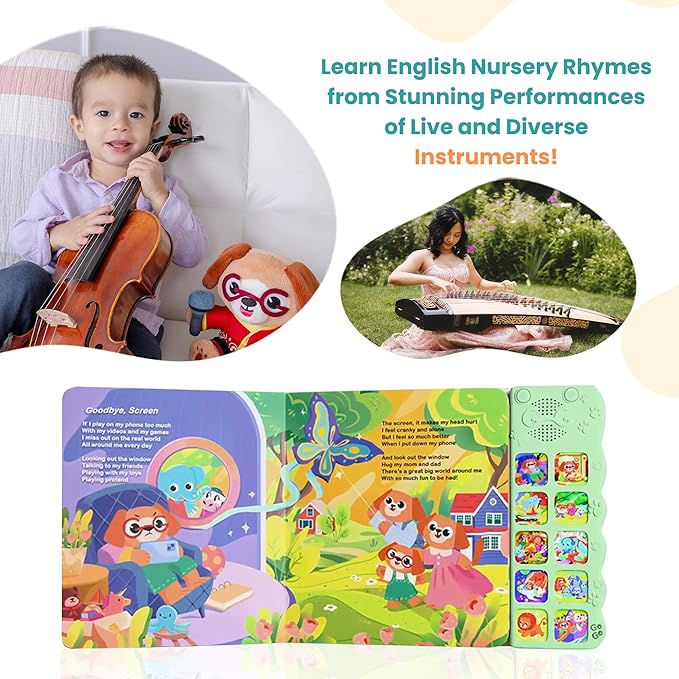 GO GO Creative Activity Nursery Rhymes: Nursery Rhyme Books, Sound Book, 10 Songs, Talking Books for Toddlers 1-3, Music Books for Toddlers 1-3, Interactive Books for 1 Year Old, Baby Music Book
