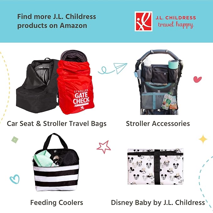 J.L. Childress Pockets 'N Pad Car Diaper Changing Station for Baby - Portable Diaper Changing Pad for Travel, Newborn Essentials for Moms, Wipeable & Water-Resistant - Black