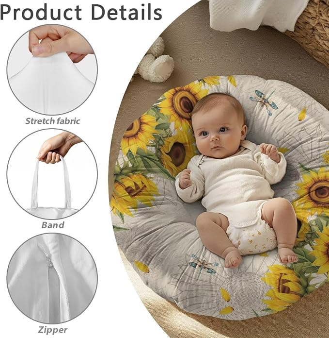 Sunflower Dragonfly Breastfeeding Pillow Cover Nursing Pillow Cover Pillow Slipcover Detachable Nursing Pillow Protective Cas Baby Feeding Supplies Soft and Cozy Cover