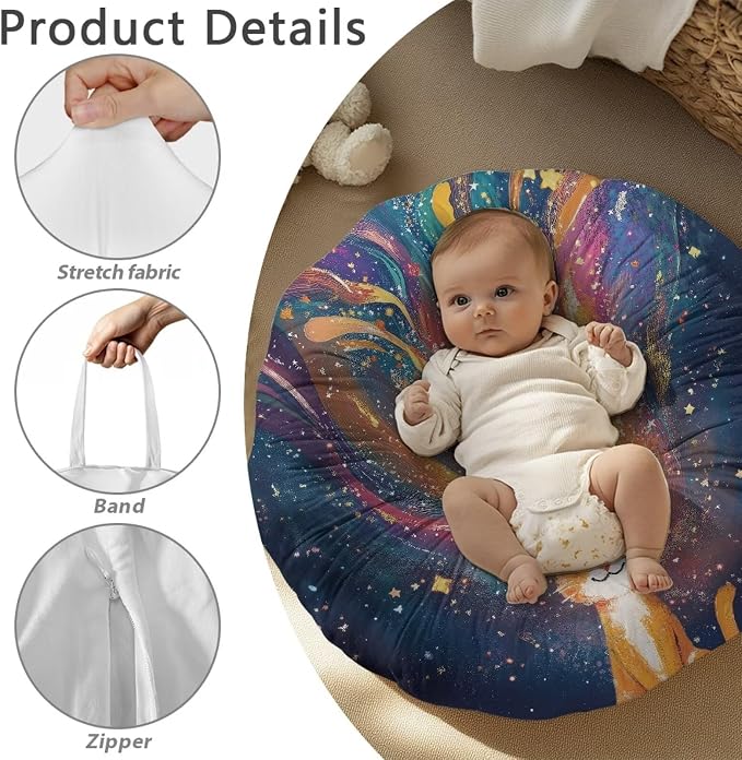 Artistic Cat Nursing Pillow Cover Neutral Breastfeeding Pillow Cover Fits 26in*24in Nursing Pillow for Baby Boy Girl Neutral Baby Nursing Pillow Cover Newborn Gift Choice for Mom