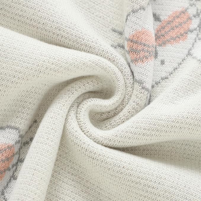 Hadetoto Baby Blankets for Boys and Girls, Newborn Knitted Cotton Swaddle Blankets Neutral Crochet Receiving Blanket, Baby Essentials, Registry & Gift, 40 x 30 inches