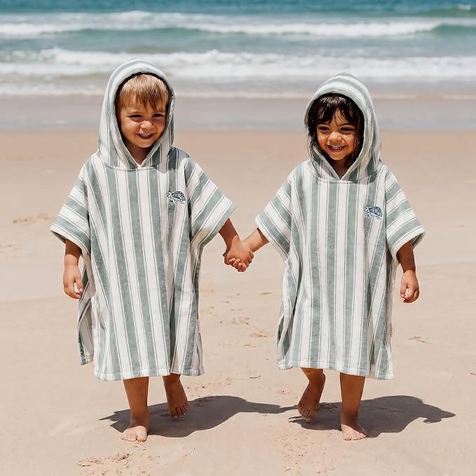 ZICOTO Stylish Hooded Beach Towel for Kids - Extra Soft and Fast Drying Poncho for Toddlers 3-6 Years is Made of Premium Cotton - Perfect Cover Up for Beach Days or Pool and Bath Time Adventures