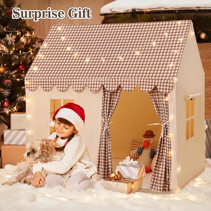 SweHouse Kids Play Tents for Toddlers: with Star Lights, Padded Mat - Indoor Playhouse Tents - Boy Girl Play House Toys for Birthday Gifts