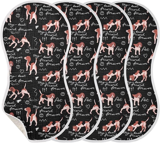 vvfelixl Muslin Burp Cloths Beagle Dogs Friends Baby Washcloths for Baby Girl Boys 2 Pack