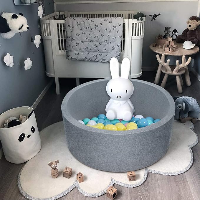 TRENDBOX Soft Foam Sponge Indoor Round Ball Pit,Ideal for Children - Dark Gray