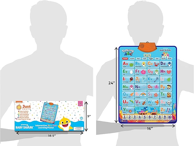 Baby Shark Alphabet & Number Learning Toys by Pinkfong, Educational Toddler Gift Set for Ages 1-3, Musical Mat, ABC Poster, Room Decor, Activities & Games, Baby Shark Toys for Boys & Girls Ages 2-4