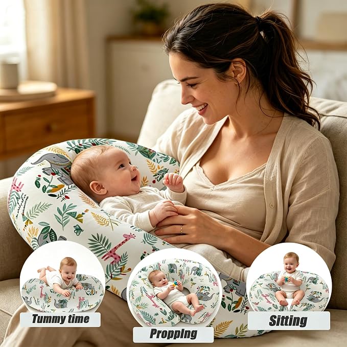 Nursing Pillow Breastfeeding Pillow Removable cover Machine washable | Conforming to ergonomic design. Detachable cover. Machine washable. Breathable fabric.Arm fatigue free Soft supportive fill