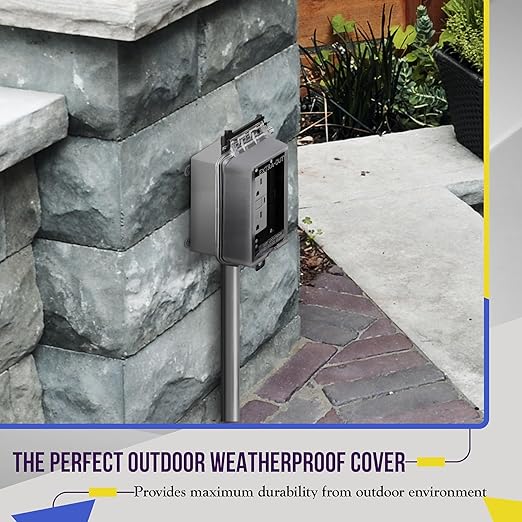 ENERLITES Outdoor Outlet Cover Extra-Duty in-Use Weatherproof Outdoor Decorator/GFCI Receptacle Outlets, Weatherproof Enclosure, 1-Gang 6.1?�H x 3.4?�W x 2.8?�D, Clear Cover, IUC1V-D-2PCS, 2 Count