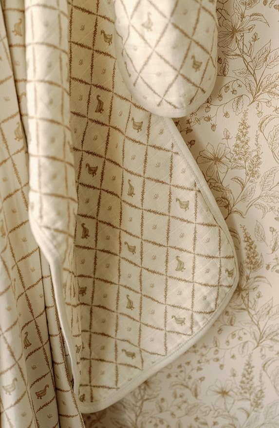 Oilo Burp Cloth 2 Pack Set, Large (12" X 22"), 8-Layer Premium Organic Cotton Muslin, Luxuriously Soft, Absorbent, & Durable, Machine Wash, Bear & Butter Yellow Duck