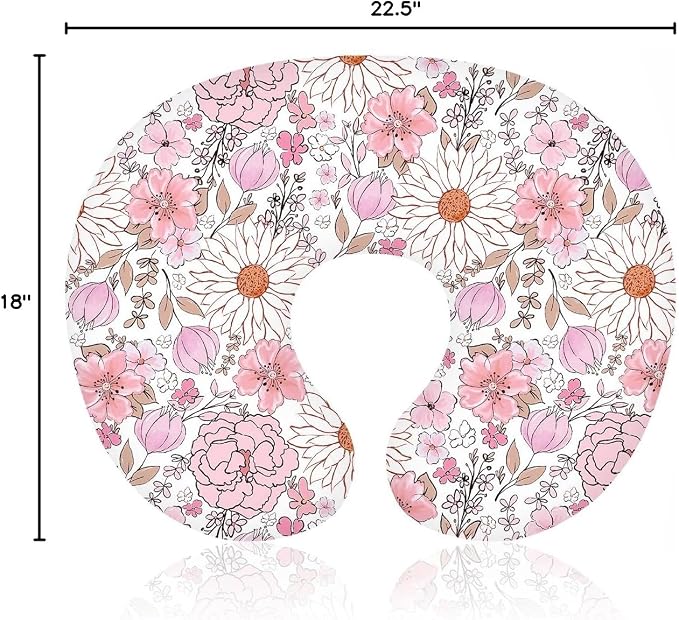 Boyoung Stretchy Nursing Pillow Covers Ultra Soft Slipcovers for Breastfeeding for Baby Girls Boys, Feeding Pillow Cover Fits Standard Infant Support Pillows Positioners Nursing Pillow Case