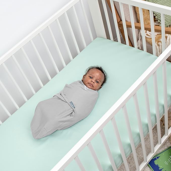 SwaddleMe by Ingenuity Original Swaddle, 100% Cotton, Improves Sleep & Calms Startle Reflex, 0-3 Months, 1.0 TOG, 3-Pack, Baby Swaddle Blanket - Criss Cross
