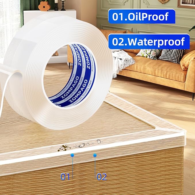 ZOMPAGO Clear Soft Corner Protectors for Furniture Strip,1.2in(W x9.84FT (L),Sharp Edge & Table Bumper,Window Edge,Wall Protector, Soft Corner Guards Safe for Proof,Table Corner Protectors in Family