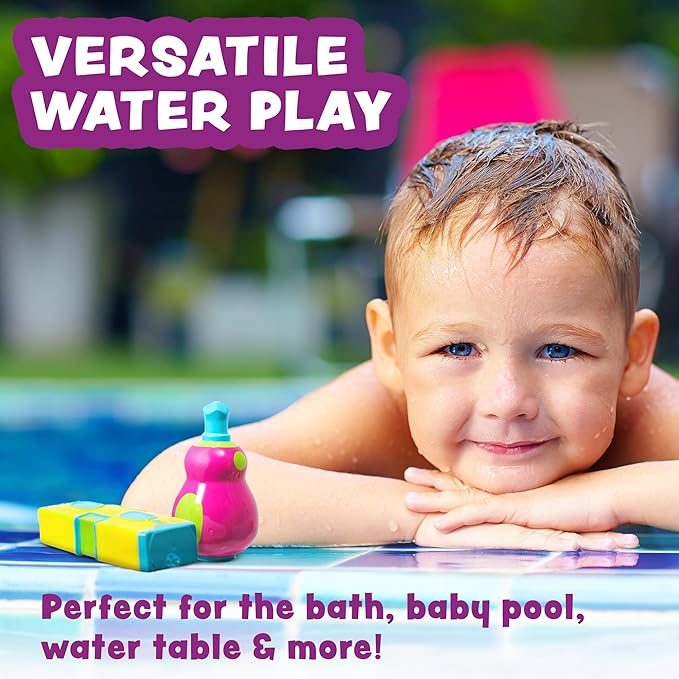 Tub Works® Tools??Mold Free Bath Toys, 6 Pack | Sealed, No Hole Bath Toys Design Keeps Moisture Out | Soft, Squeezable & Float on Water | Easy-Grip Baby & Toddler Bathtub Toys | Great for Baby Pools