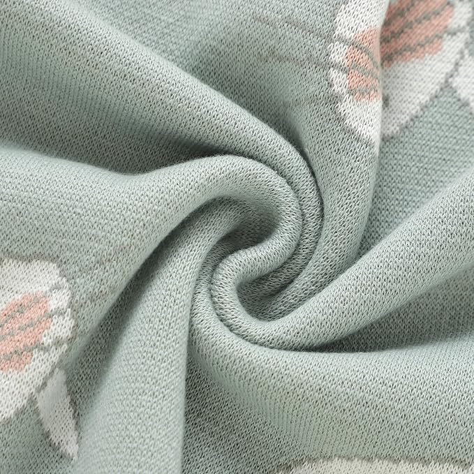 Hadetoto Baby Blankets for Boys and Girls, Newborn Knitted Cotton Swaddle Blankets Neutral Crochet Receiving Blanket, Baby Essentials, Registry & Gift, 40 x 30 inches