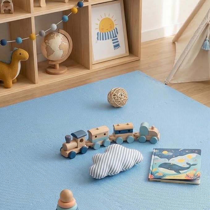 Toddlekind Playmat -Classic Foam Play Mat- 4 x 4 feet Premium Quality Foam Play Mat for Babies/Toddlers, Stylish, Non-Toxic, Odorless, Slate