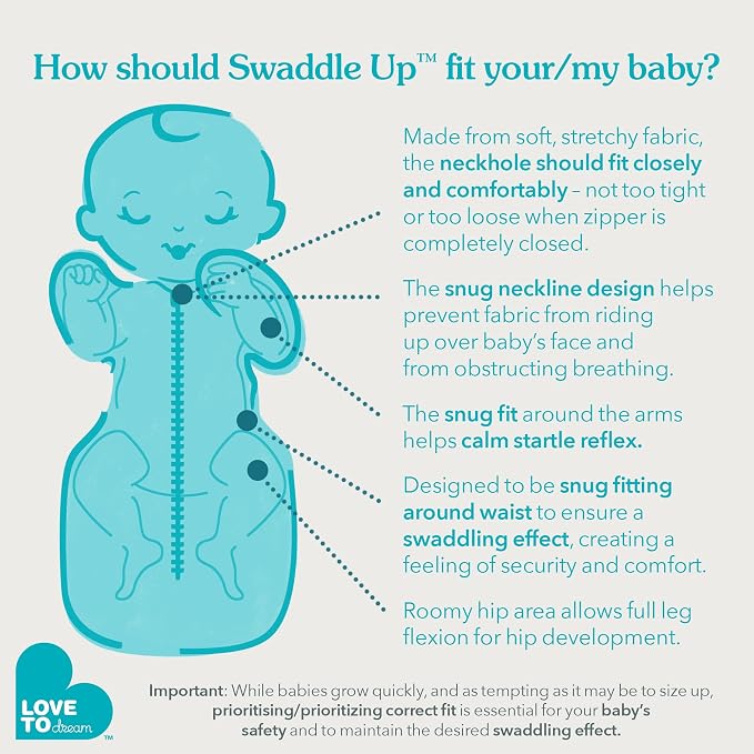 Love to Dream Swaddle UP, Baby Sleep Sack, Self-Soothing Swaddles for Newborns, Improves Sleep, Secure Fit Helps Calm Startle Reflex, New Born Essentials for Baby, 8-13lb, Denim