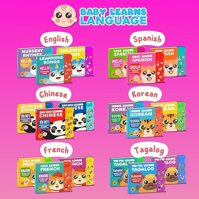 Coco Learns Spanish Vol. 1 - Book for Toddlers 1-3 ??Musical Books for Kids, Interactive Baby Sound Book, Educational Song Learning Toys, Bilingual Music Toy for Babies, Libros para ninos en Espanol