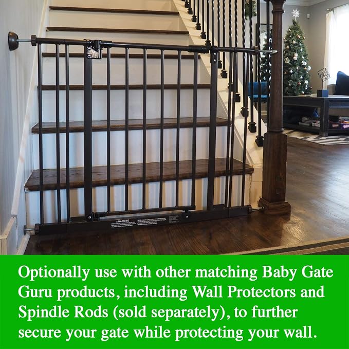 Extra Long M10 (10mm) Stair Banister Adapter Y-Spindle Rods 2 Pack for Pressure Mounted Baby and Pet Safety Gates (10mm, Bronze)