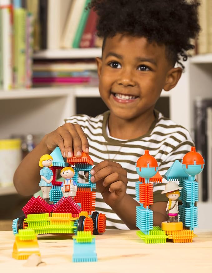 Battat – Bristle Blocks – STEM Interlocking Building Blocks – 85 Pieces Playset – Reusable Carry Case – Developmental Toys for Toddlers & Kids – Safari Adventure Carrying Case – 2+ Years