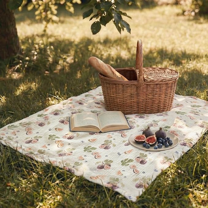 GLLQUEN BABY Blankets for Girls, Soft Muslin Cotton Front Dotted Fleece Backing, Nursery Minky Crib Blanket for Infant Toddler, 30 x 40 inches Throw Blanket, Pink & Fruits