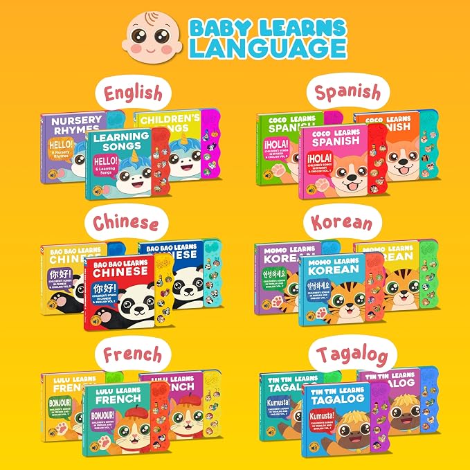Bao Bao Learns Chinese Vol. 3 — Interactive Sound Book for Toddlers 1-3, Bilingual English Mandarin Songs & Music, Talking Board Book, Musical Toy Gift for Babies & Kids