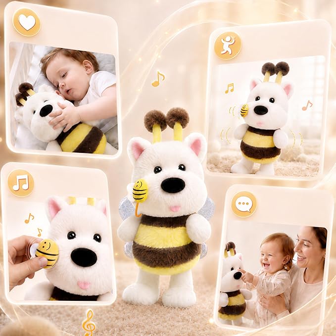 iPlay, iLearn Baby Talking Dog Toy, Toddler Musical Plush Dancing Stuffed Animal, Interactive Electronic Singing & Repeat Tummy Time Toy, Birthday Gifts 12-18 Month Infant, 1 2 3 Year Old Kid Girl Boy