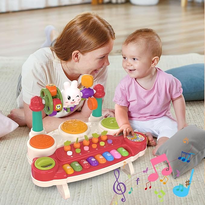 20 in 1 Baby Musical Toys - Interactive Piano Keyboard Drum Set for Infant 6 9 12 18 Months, Toddlers 1-3, Early Learning Development Educational Toy, Birthday Gift for Boys Girls 1 2 3 4