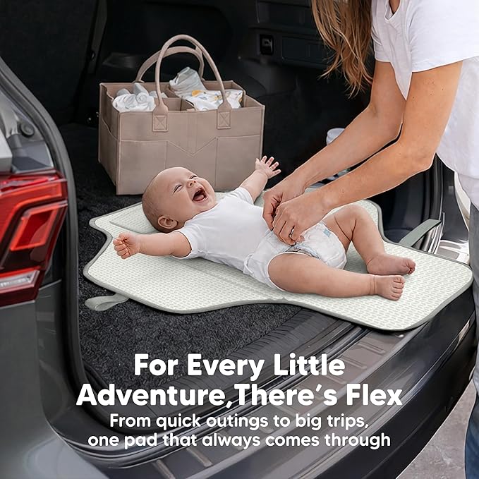 KeaBabies Portable Changing Pad for Baby, Travel ??26 x 21 Wipeable, Waterproof, Foldable Baby Diaper Changing Mat for Diaper Bag, Caddy, Car, Bed, Newborn, Compact Changer Mat Station (Acacia)