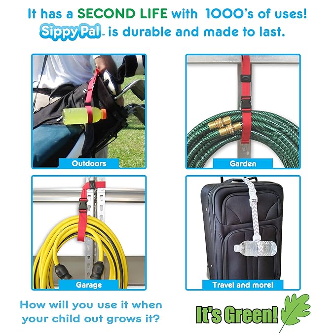 PBnJ Baby SippyPal Sippy Cup Holder Strap Leash Tether (Jungle 2-Pack)