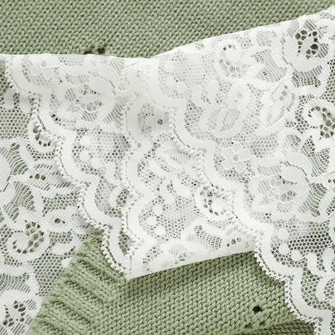 Hadetoto Cotton Lace Knit Baby Blankets, Super Soft Lightweight Crib Blanket for Infant Boys Girls, Nursery Bedding (Light Green)