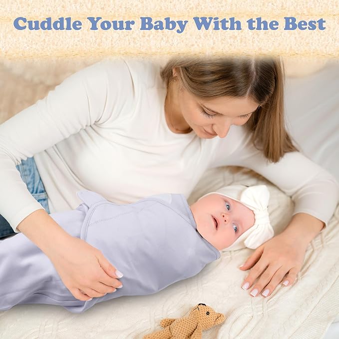 Organic Cotton Baby Swaddle 4-Pack, Swaddles for Newborn 0-3 Month - Swaddle Blanket Infant Wrap Sleep Sack for Boys & Girls, Baby Swaddle for Newborn, Registry & Shower Gift Essential