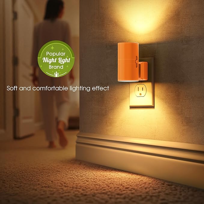 Briignite Night Lights Plug into Wall, Modern LED Night Light Plug in, Dusk to Dawn Sensor, Soft White 3000K, 0-100LM Adjustable Brightness, Dimmable NightLight for Hallway, Bedroom, Stairway, 2 Pack