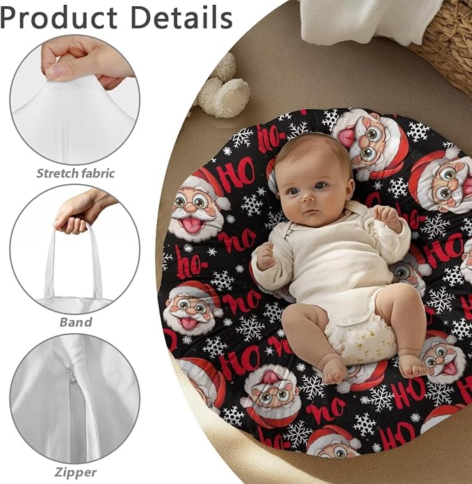 Santa Claus Nursing Pillow Cover Girls Breastfeeding Pillow Cover for Baby, Snug Fits Newborn Nursing Pillow Case Super Soft Breathable Breastfeeding Pillow Slipcover