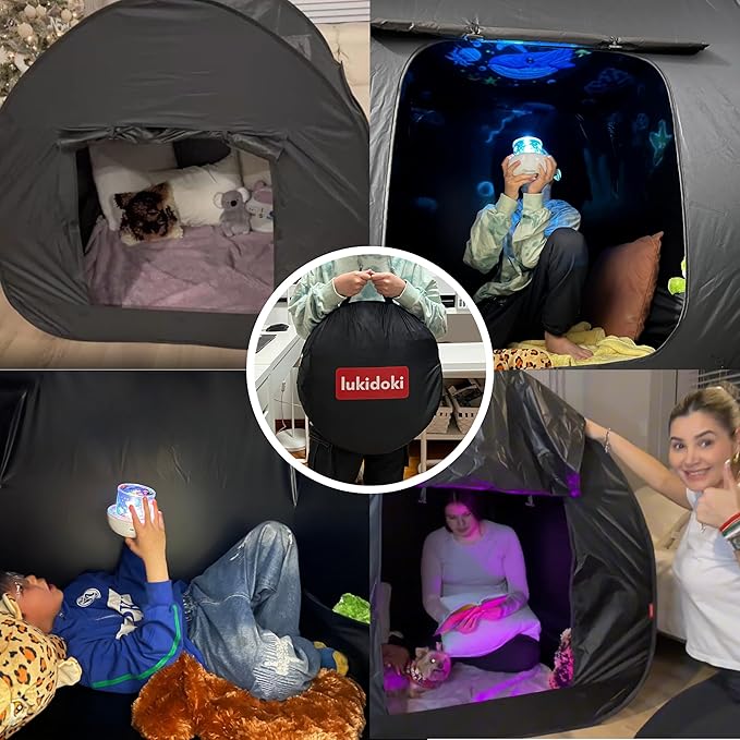 Sensory Tent for Kids with Autism, ADHD, SPD - CPC Certification Large Size 47x47in Calm Corner Helps Children Adults Relax, Reduce Anxiety & Improve Focus - Pop-up Blackout Play Tent