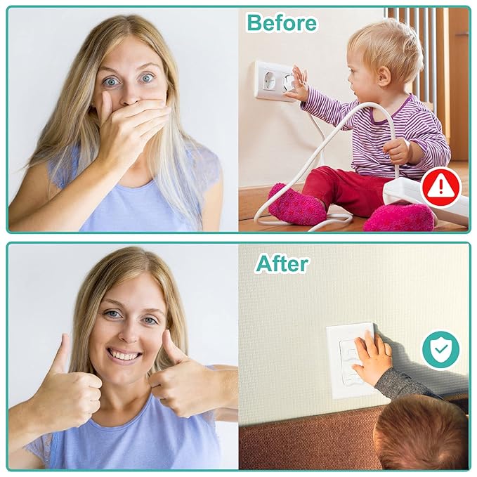 Outlet Covers Babepai 38-Pack White Baby Proof Electrical Protector Safety Improved Baby Safety Plug Covers