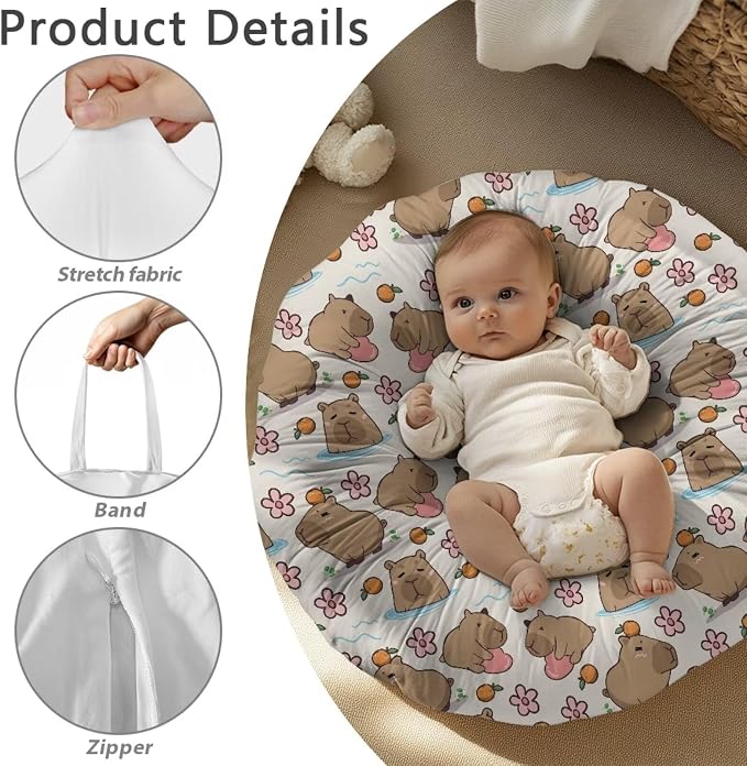 Capybara Nursing Pillow Cover Breathable Breastfeeding Pillow Slipcover Fits Nursing Pillow Super Soft Snug Positioners for Baby Boy Baby Girl Support for Breastfeeding Bottle Feeding