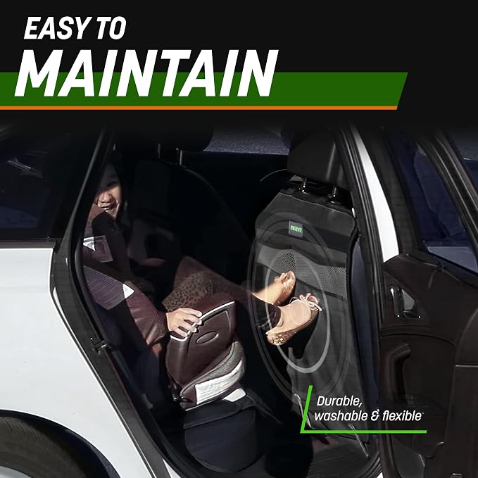 DRIVE AUTO PRODUCTS - 2 Pack Car Seat Back Protectors, Reversible Kick Mats - Gray